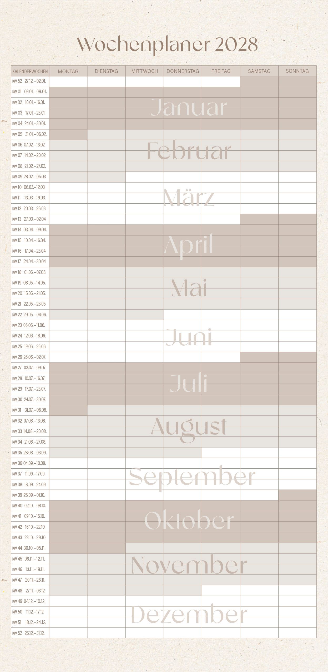 Terminkalender - Familienplaner 2027