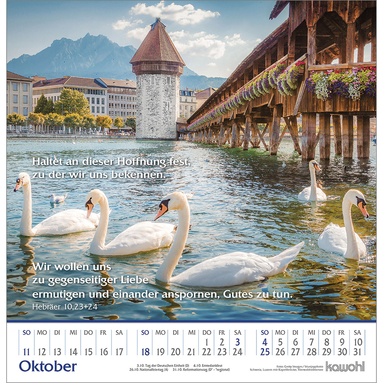 Wandkalender - Glanz der Berge 2026