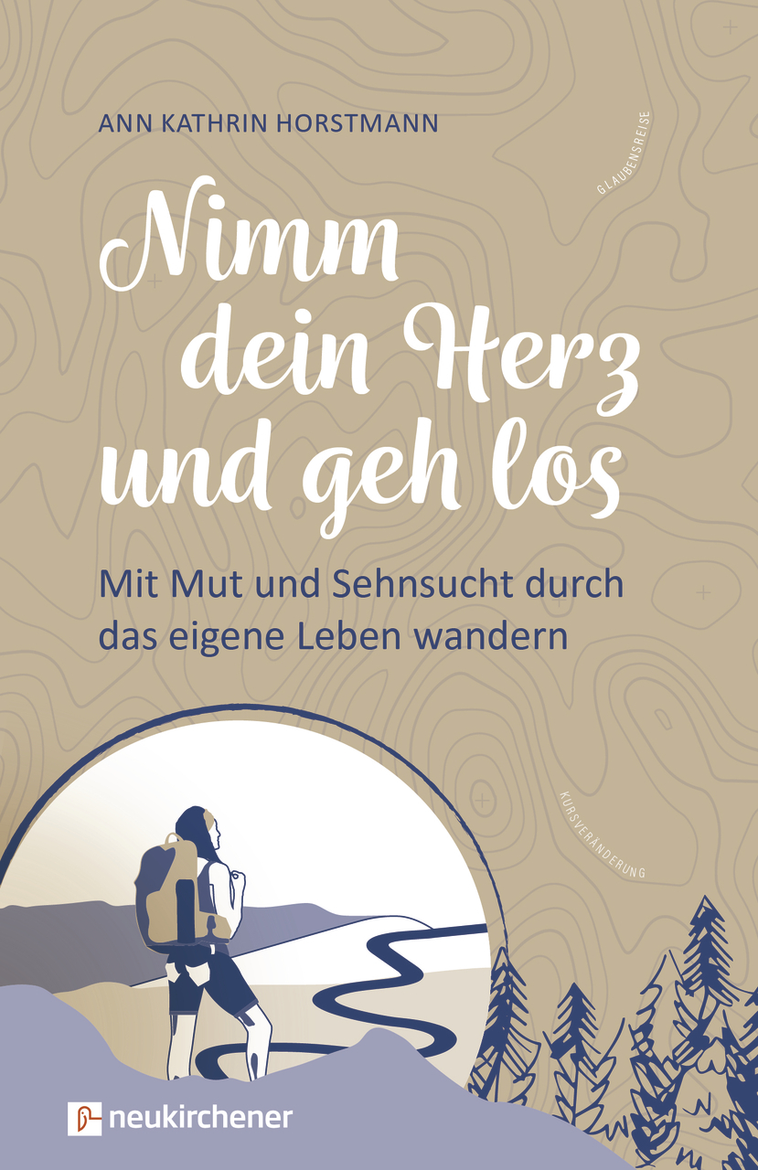 Buch - Nimm dein Herz und geh los - Mensch Weg Bäume Berge Kreis Muster