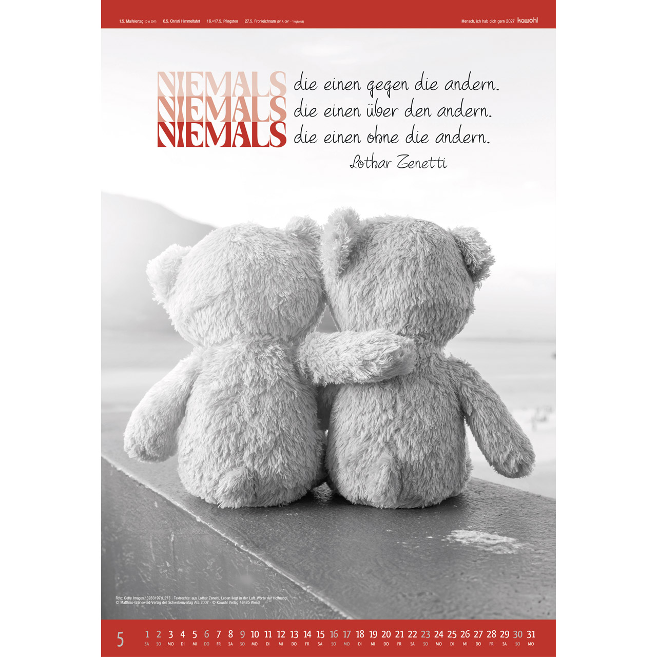 Wandkalender - Mensch ich hab dich gern 2027