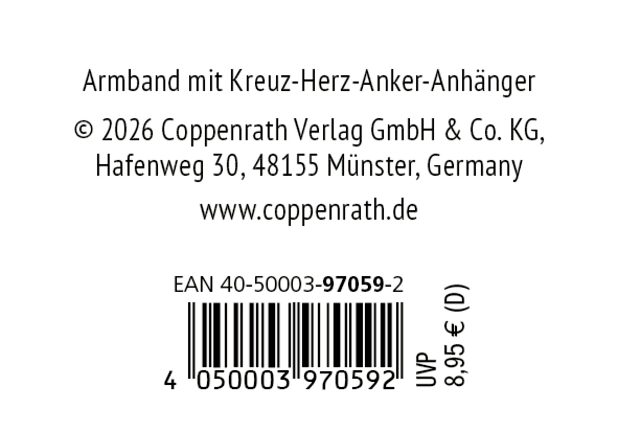 Armband - Armband mit Kreuz-Herz-Anker-Anhänger