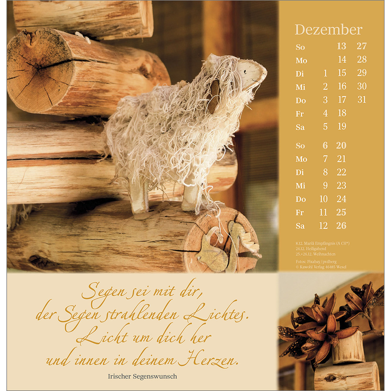 Wandkalender - Sei behütet auf allen Wegen 2026