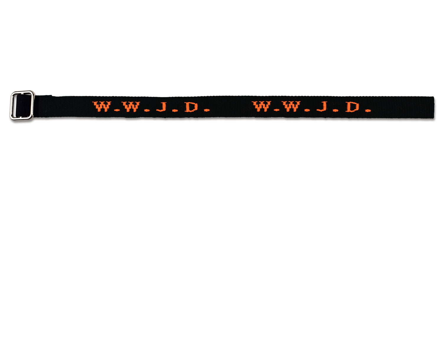 Armband - Armband 'WWJD' gewebt, schwarz/neonorange
