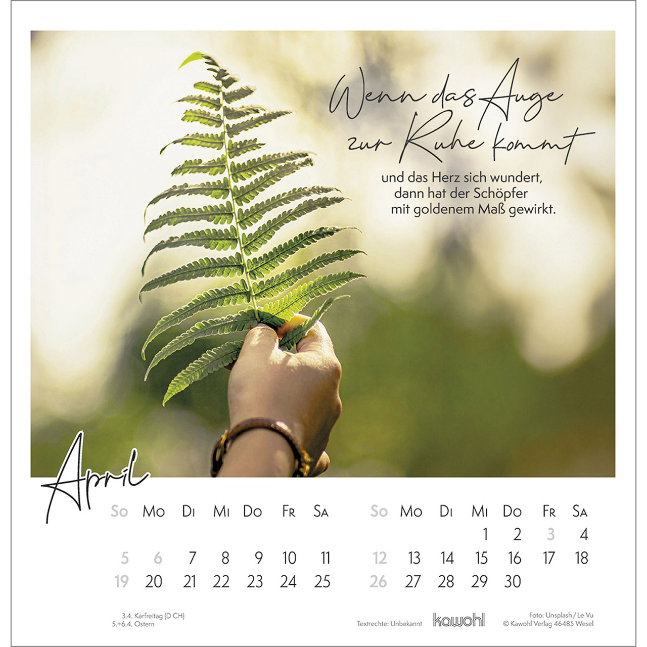 Wandkalender - Auszeit im Grünen 2026