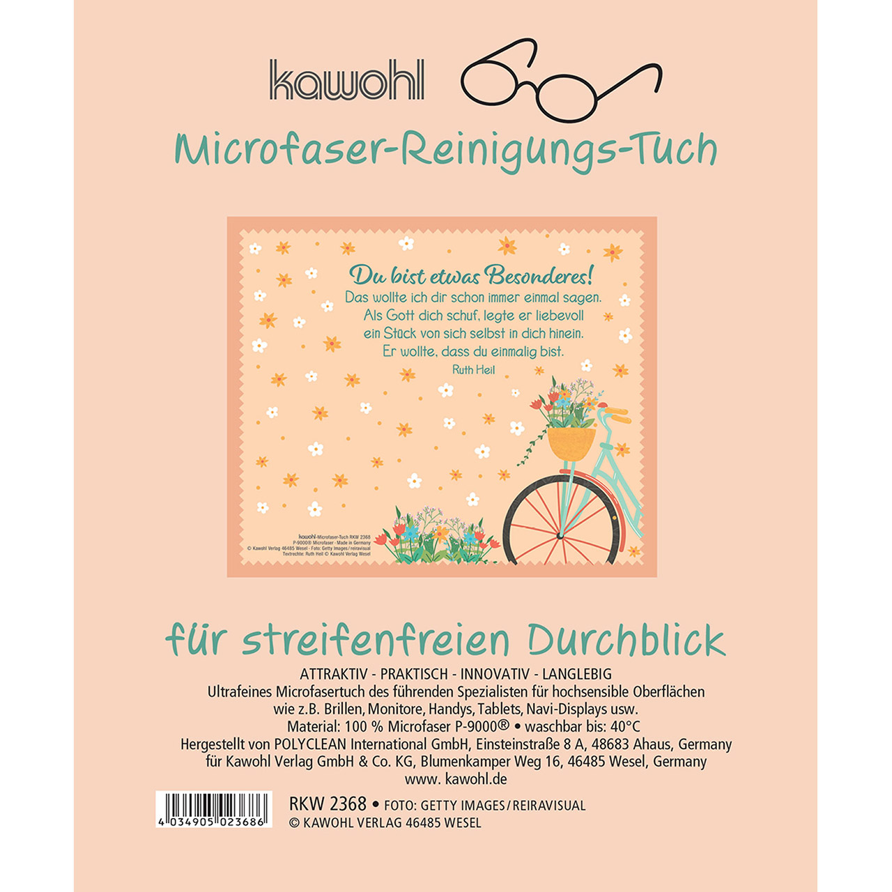 Brillenputztuch - Du bist etwas Besonderes! - Fahrrad