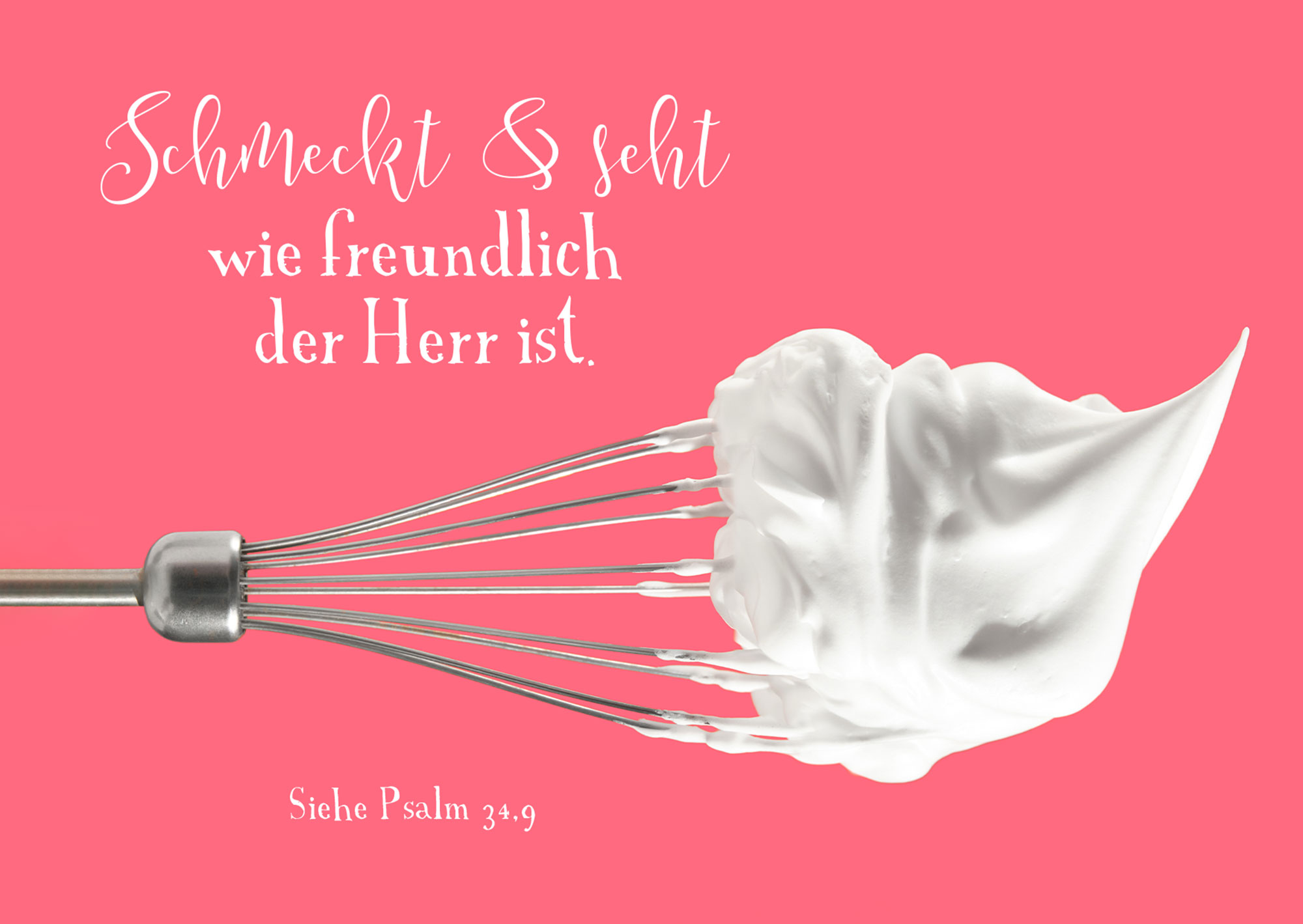 Postkarte - Postkarte 'Schmeckt & seht' 1EX - Schneebesen Sahne