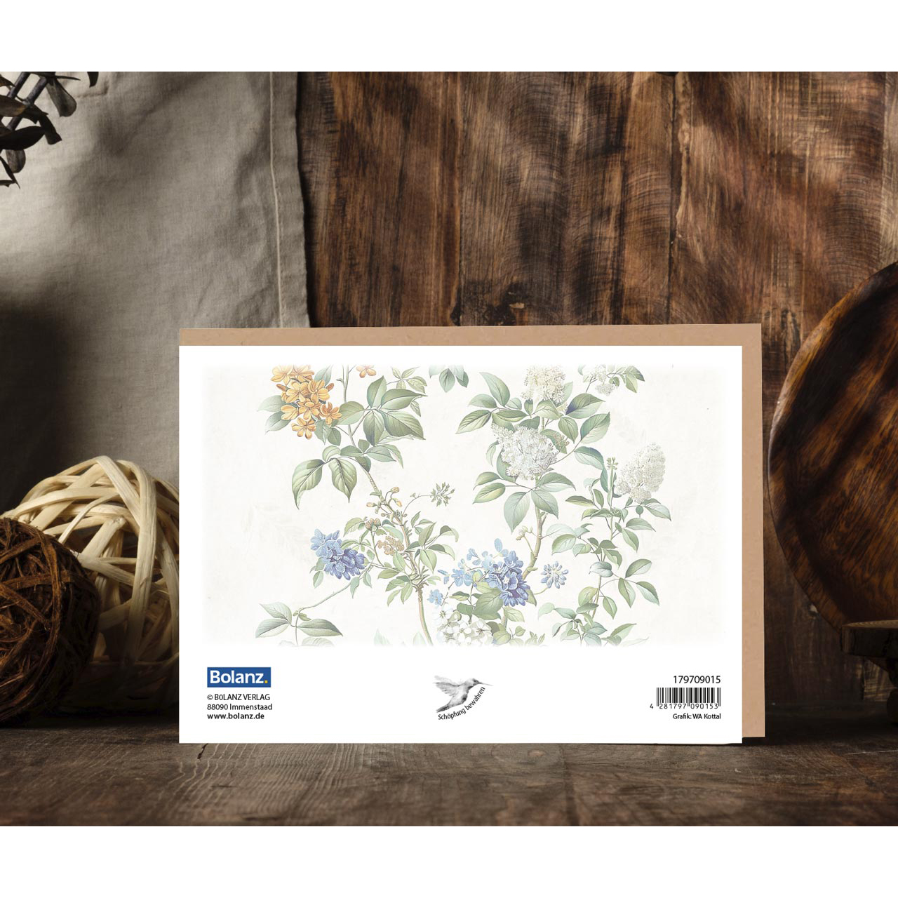 Faltkarte - Faltkarte 'Alles Gute und Gottes Segen für Dich!' 1x - Blumen Blüten Blätter