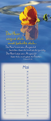 Immerwährender Kalender - Der Herr segne dich und behüte dich - Blüte im See