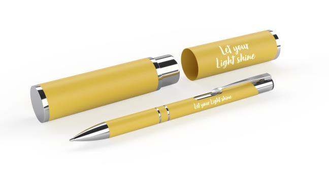 Kugelschreiber 'Let your light shine' im Etui, gelb