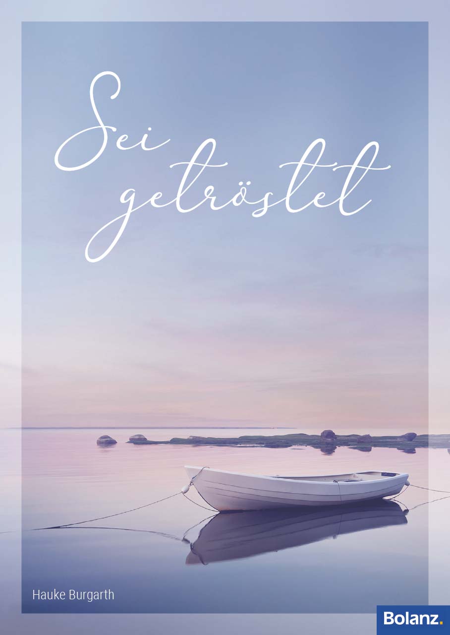 Grußheft - Sei getröstet - Boot Meer Himmel Felsen