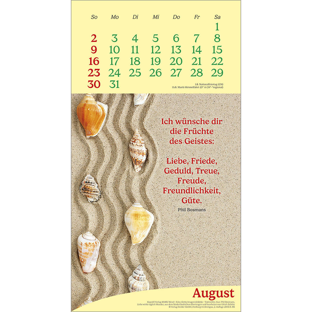 Wandkalender - Vitamine fürs Herz 2026