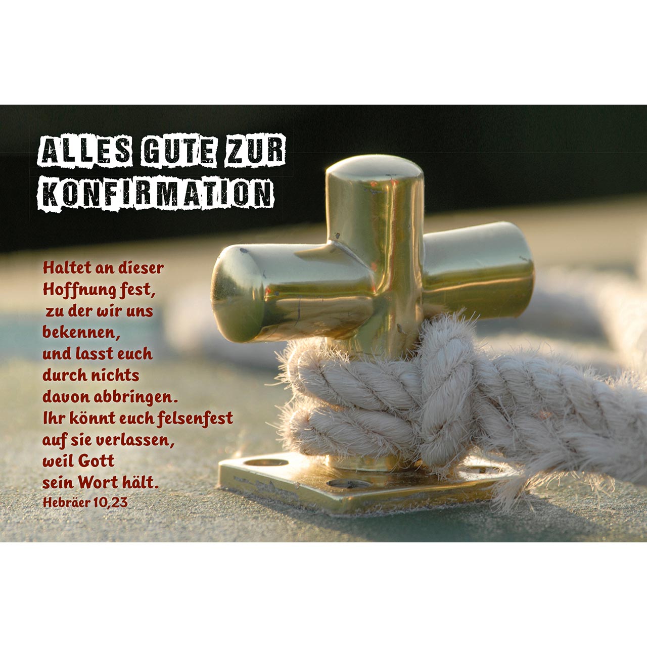 Faltkarte - Alles Gute zur Konfirmation - Kreuz Tau Poller