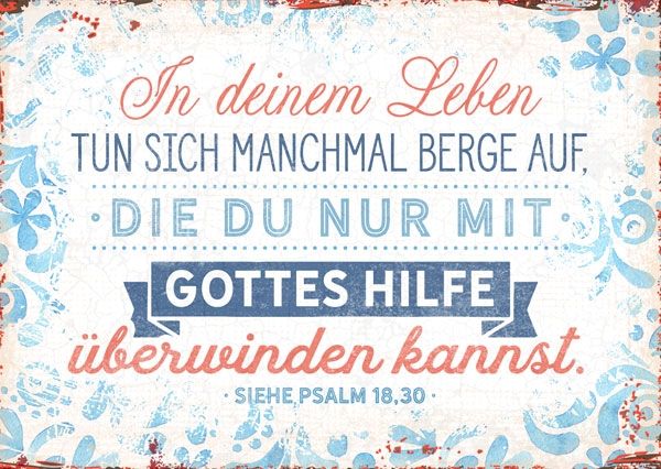 Postkarte - Postkarte 'In deinem Leben tun sich manchnmal Berge auf, die du mit Gottes Hilfe