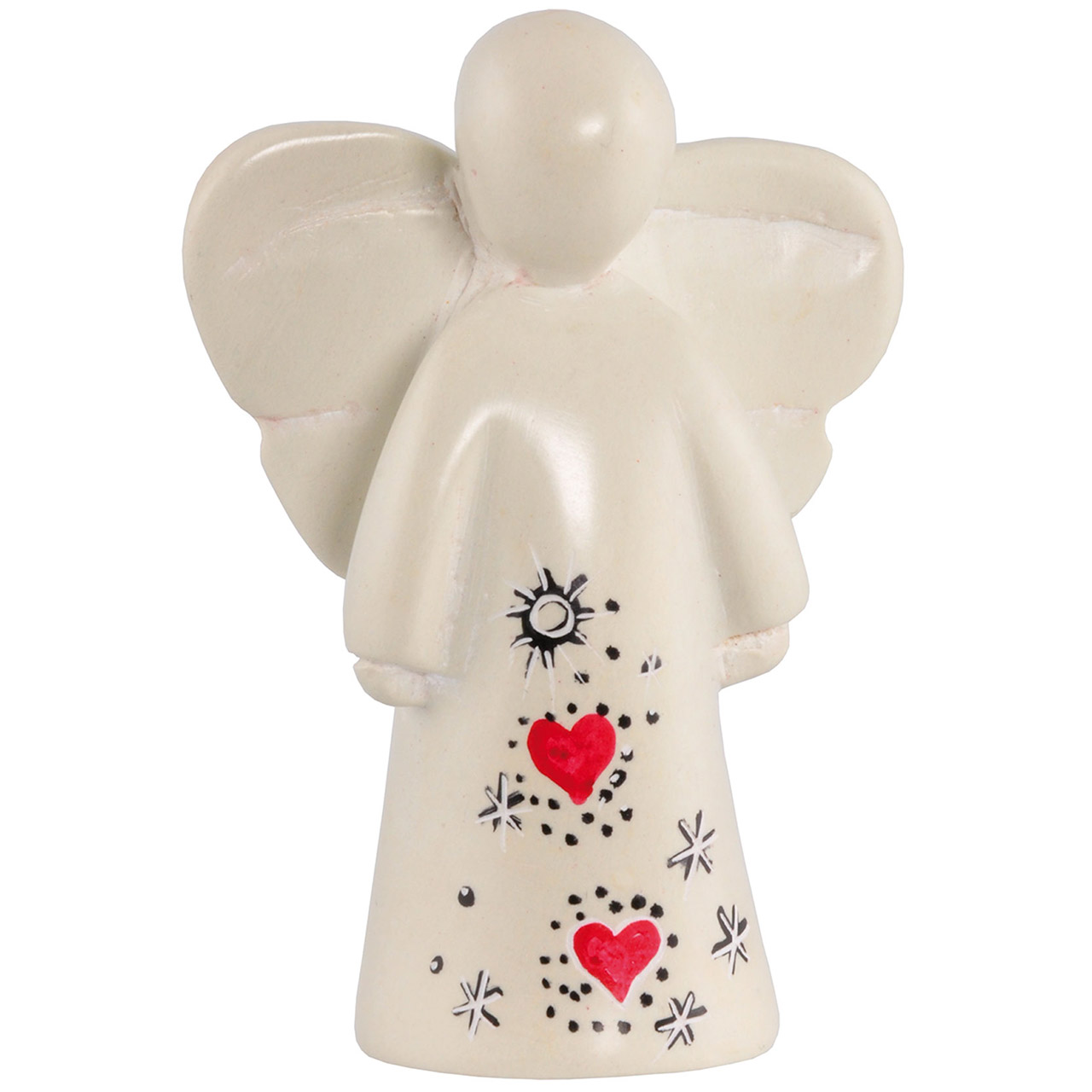 Speckstein-Engel mit Herz 7 cm