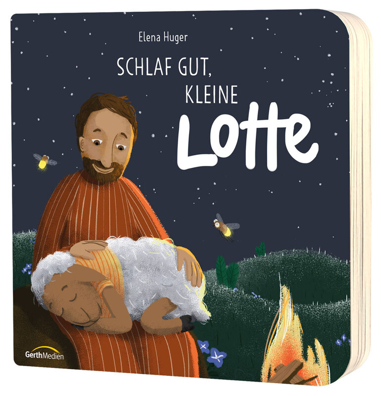 Buch - Schlaf gut, kleine Lotte - Mann Schaf Lagerfeuer Blumen Wiese Glühwürmchen