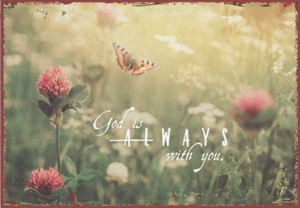 Wanddekoration - Metallschild 'God is always with you'