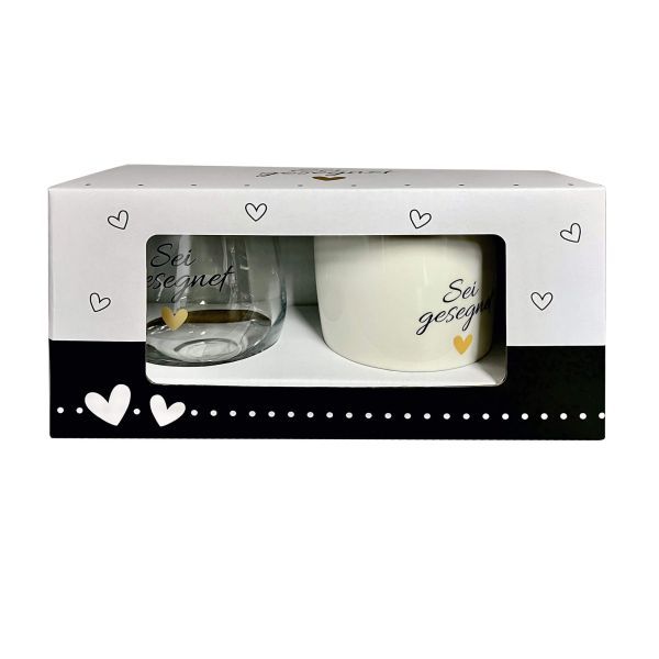 Tassen & Gläser - Geschenk-Set: Tasse und Glas "Sei gesegnet"