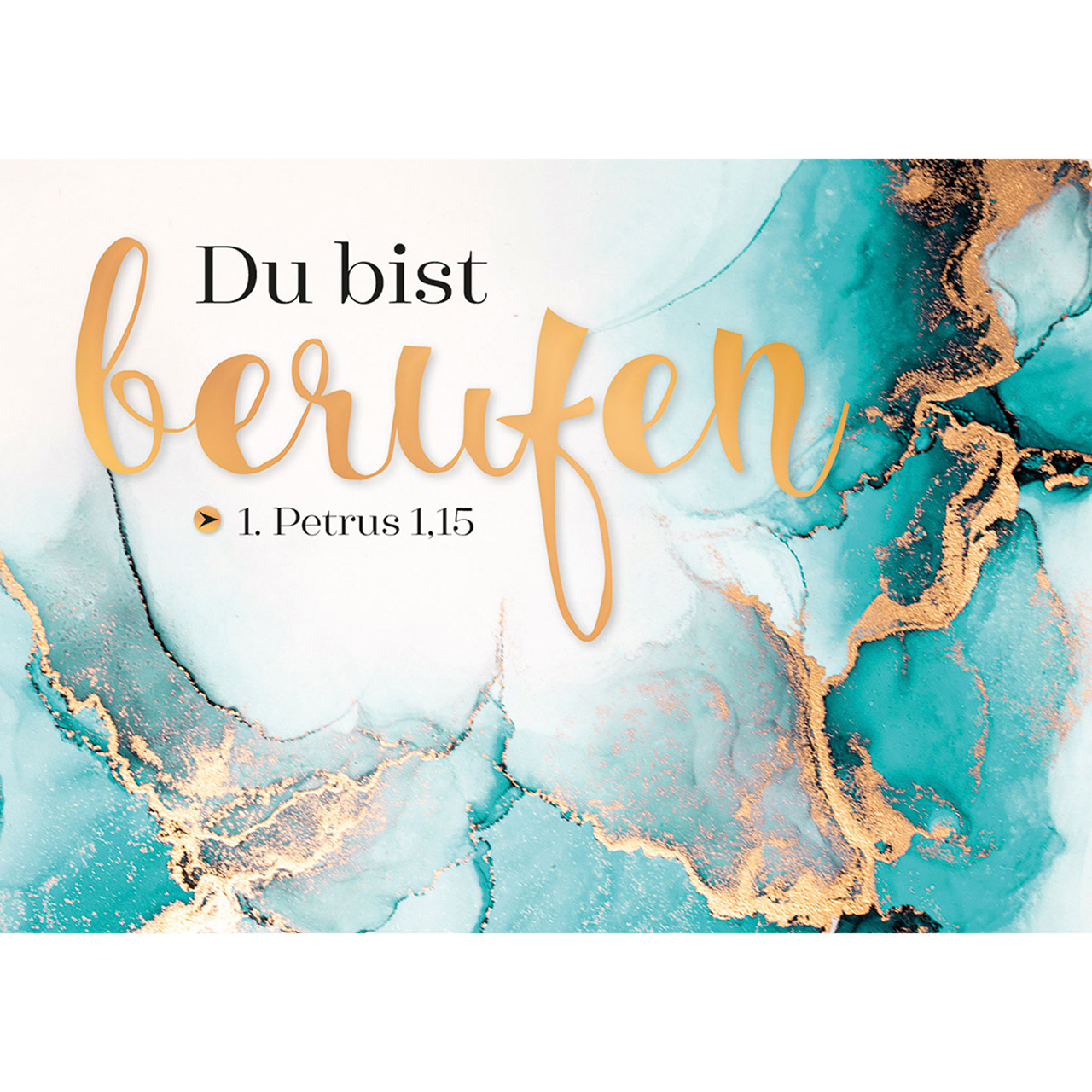 Karten-Aufstell-Etui - Du bist kostbar und getragen - Grafik Gold