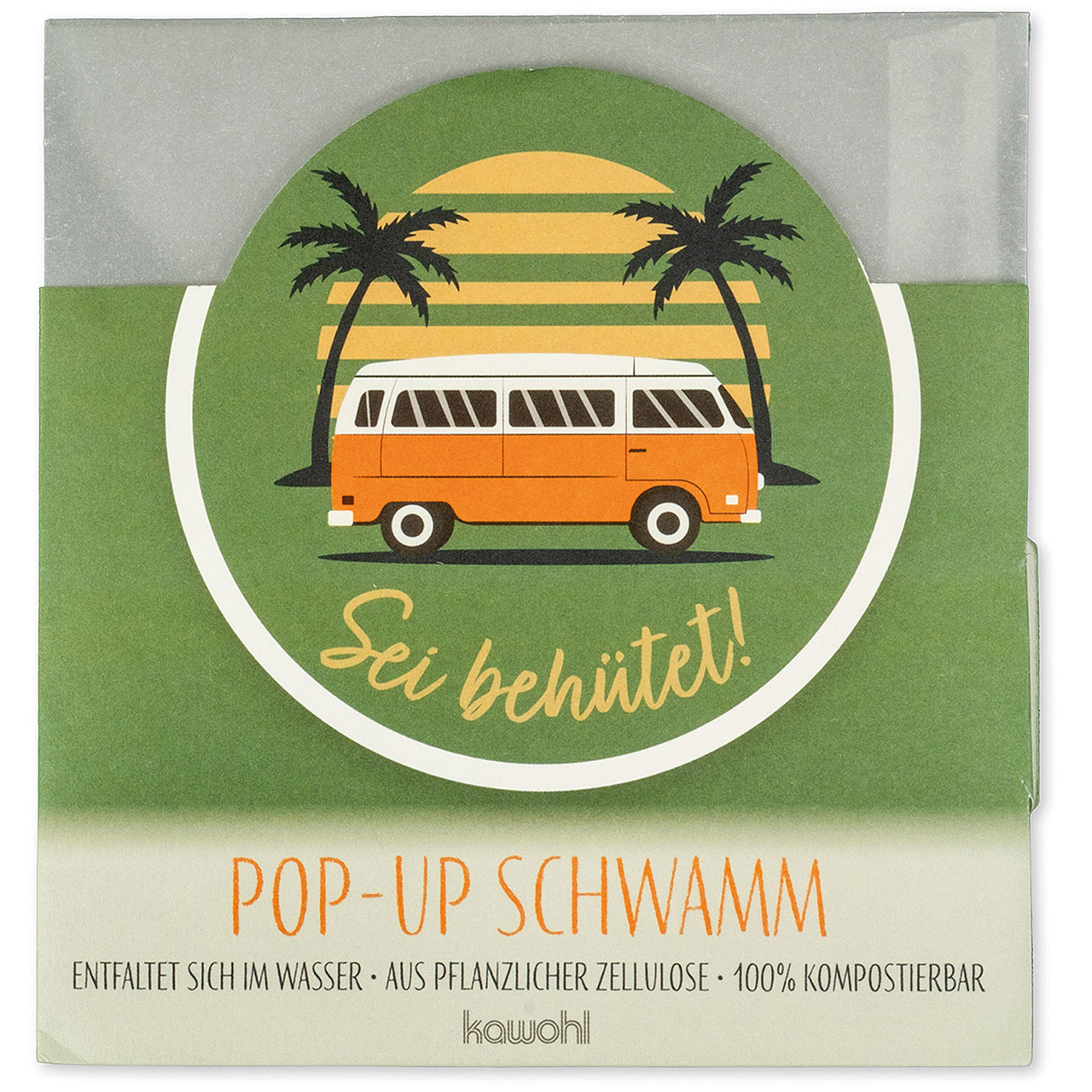 Sei behütet Schwamm - Sei behütet - Palmen Sonne VW Bus Bully Grafik