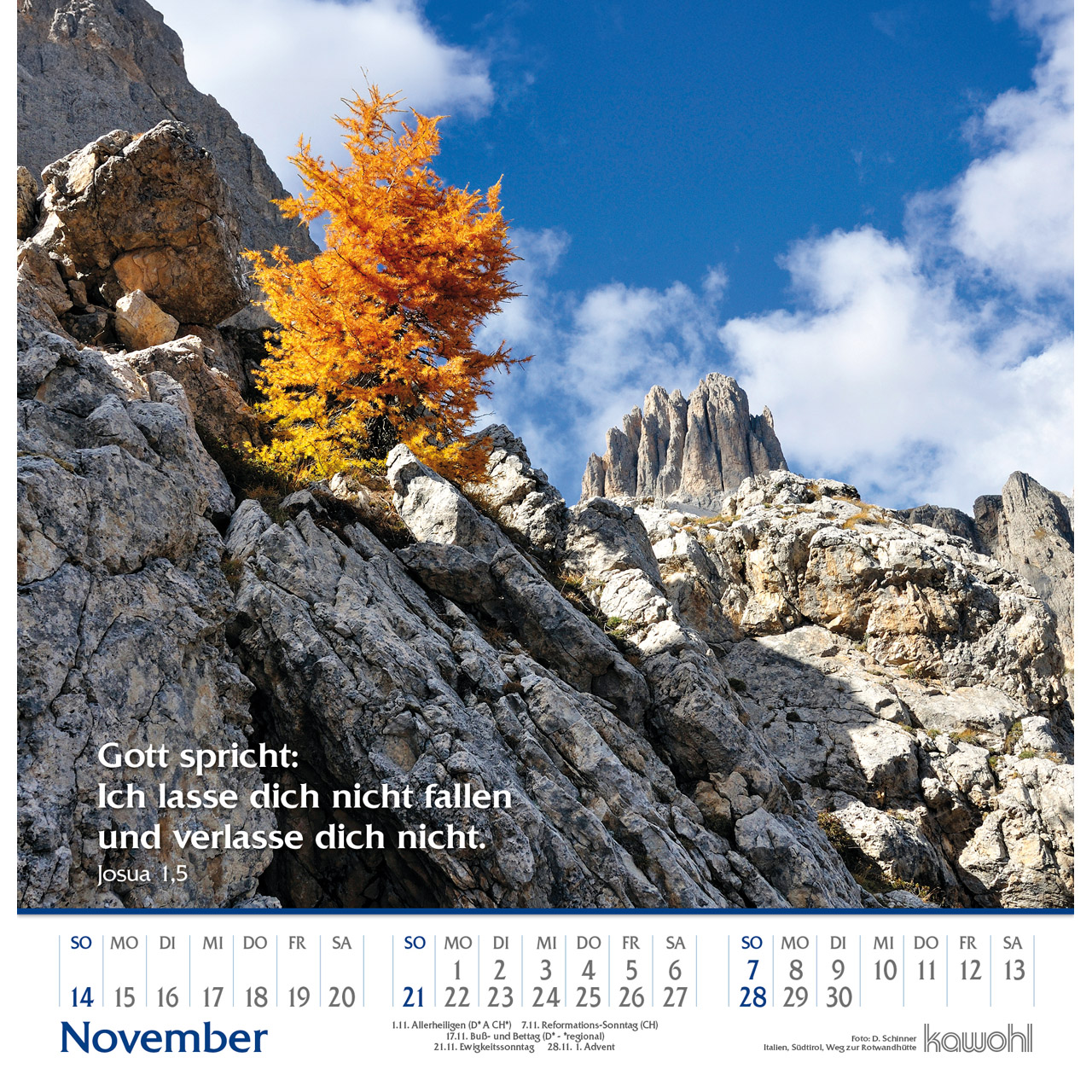 Wandkalender - Glanz der Berge 2027