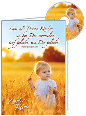 Zarter Keim Faltkarte mit CD - Zarter Keim - Kind Mädchen Kornfeld