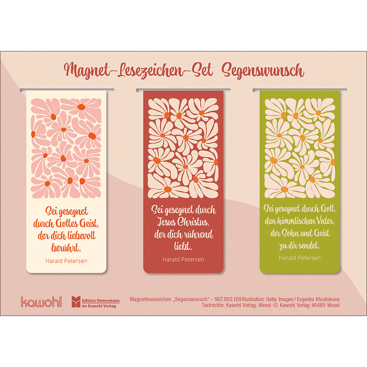 Sei gesegnet Lesezeichen - Sei gesegnet - Blumen Grafik