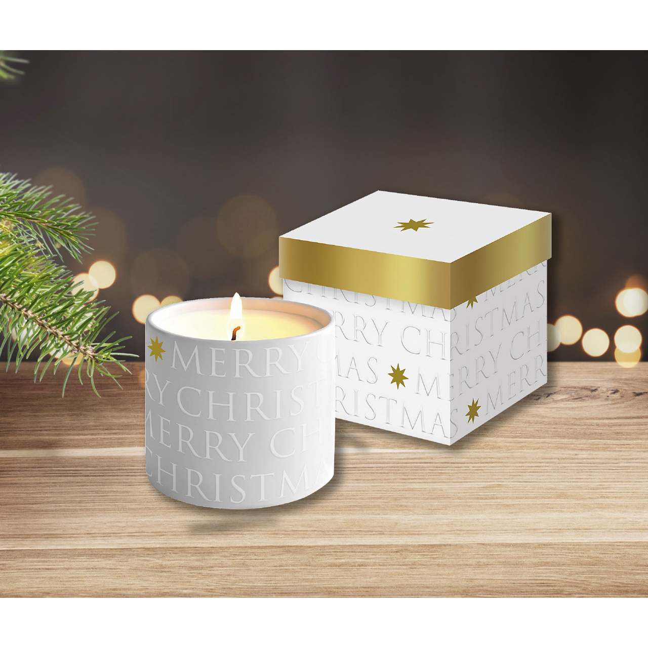 Kerze - Kerze 'Merry Christmas' in Box