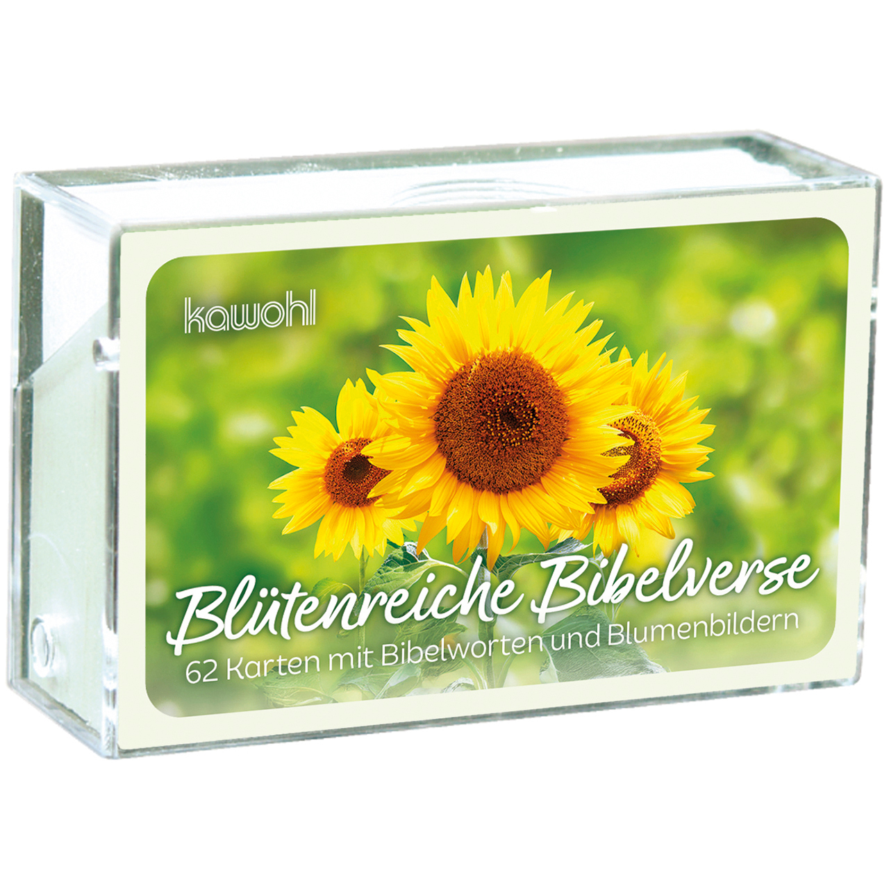 Karten-Box Kunststoff - Blütenreiche Bibelverse - Sonnenblumen