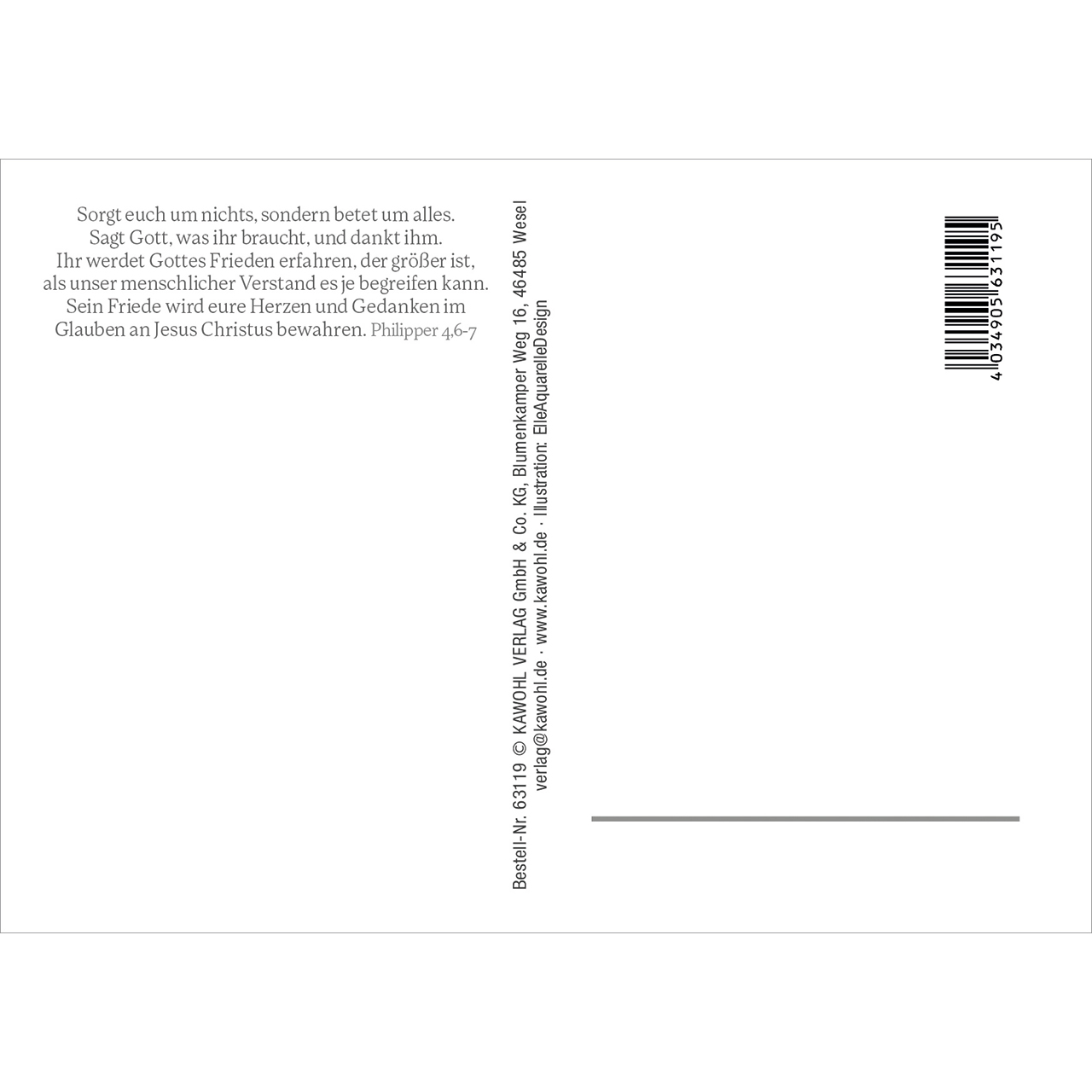 Postkarten - Mach dir keine Sorgen - Aquarell Blumengirlande