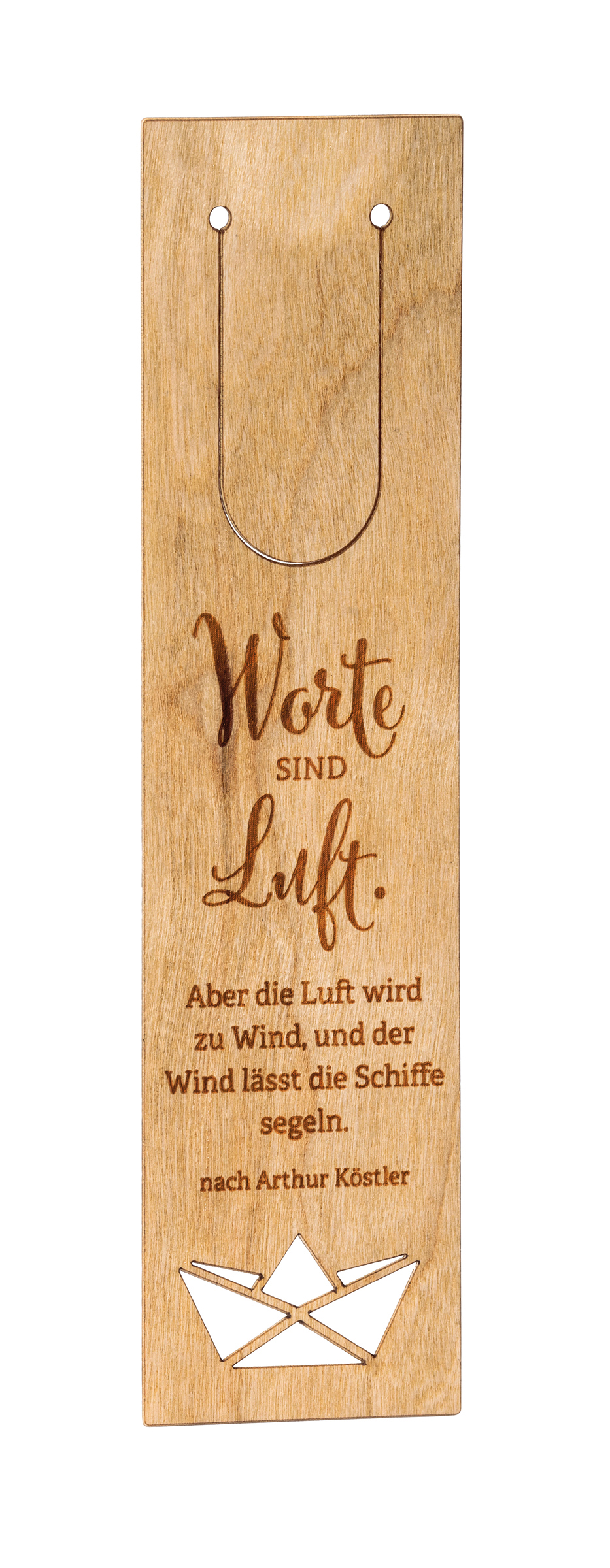 Holz-Lesezeichen 'Worte sind Luft'
