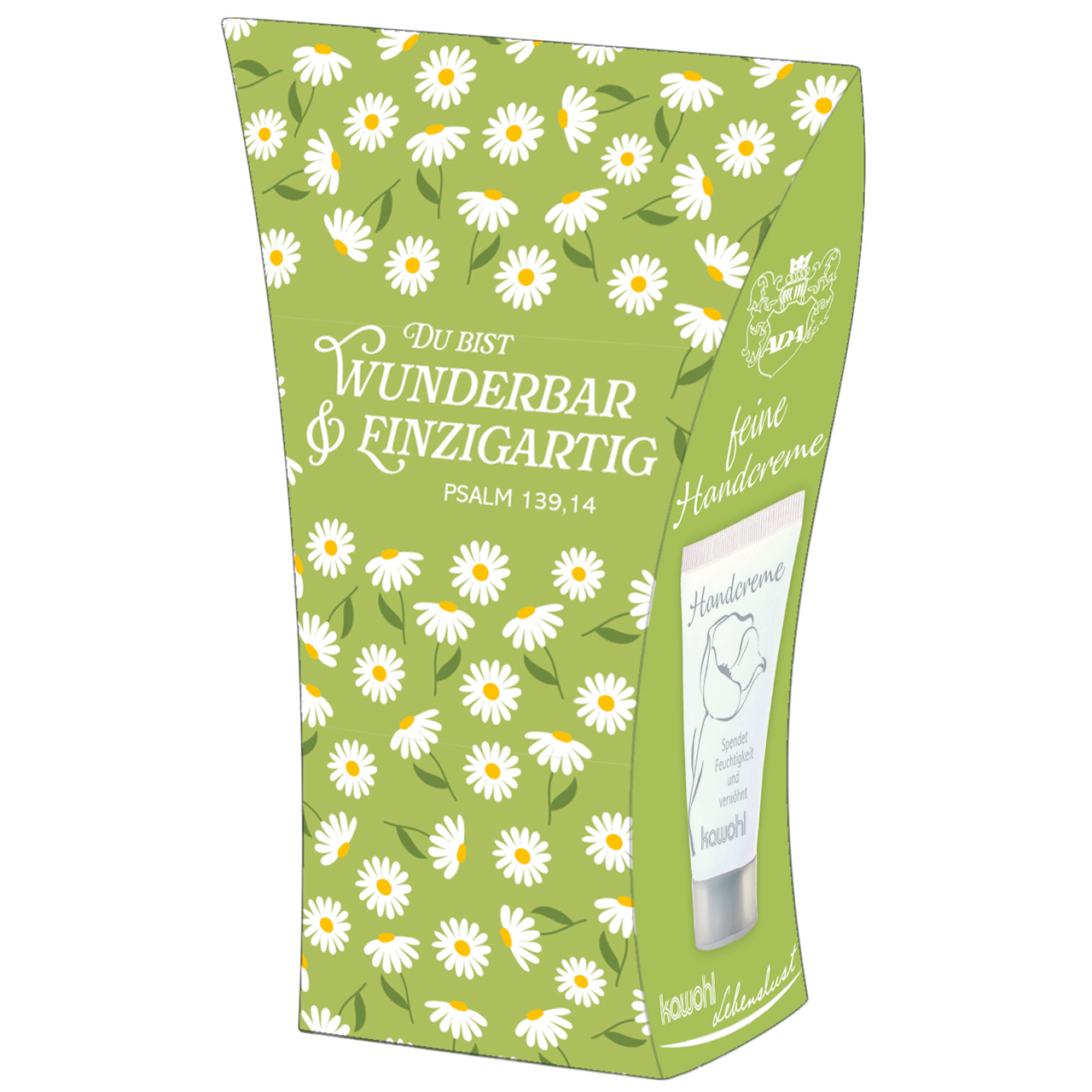 Handcreme - Du bist wunderbar & einzigartig - Gänseblümchenmuster Grafik