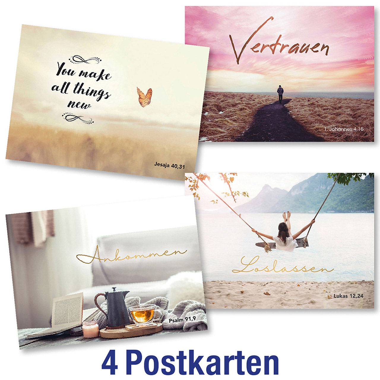 Postkartenserie 4 x 1 Stichwort