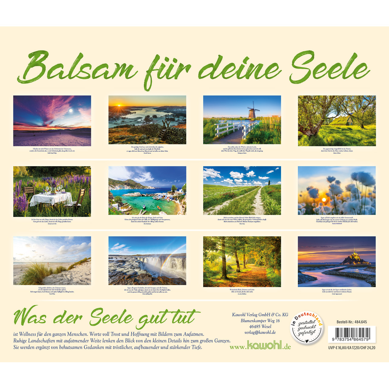 Wandkalender - Balsam für deine Seele 2027