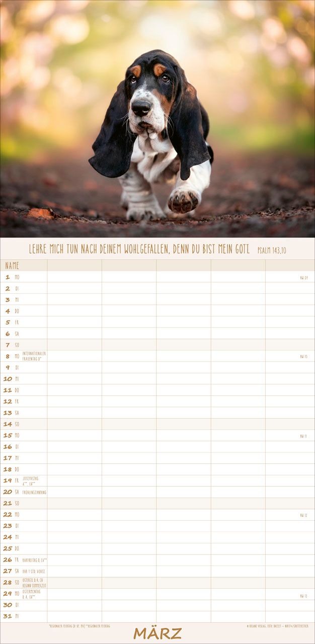Terminkalender - Hunde 2027
