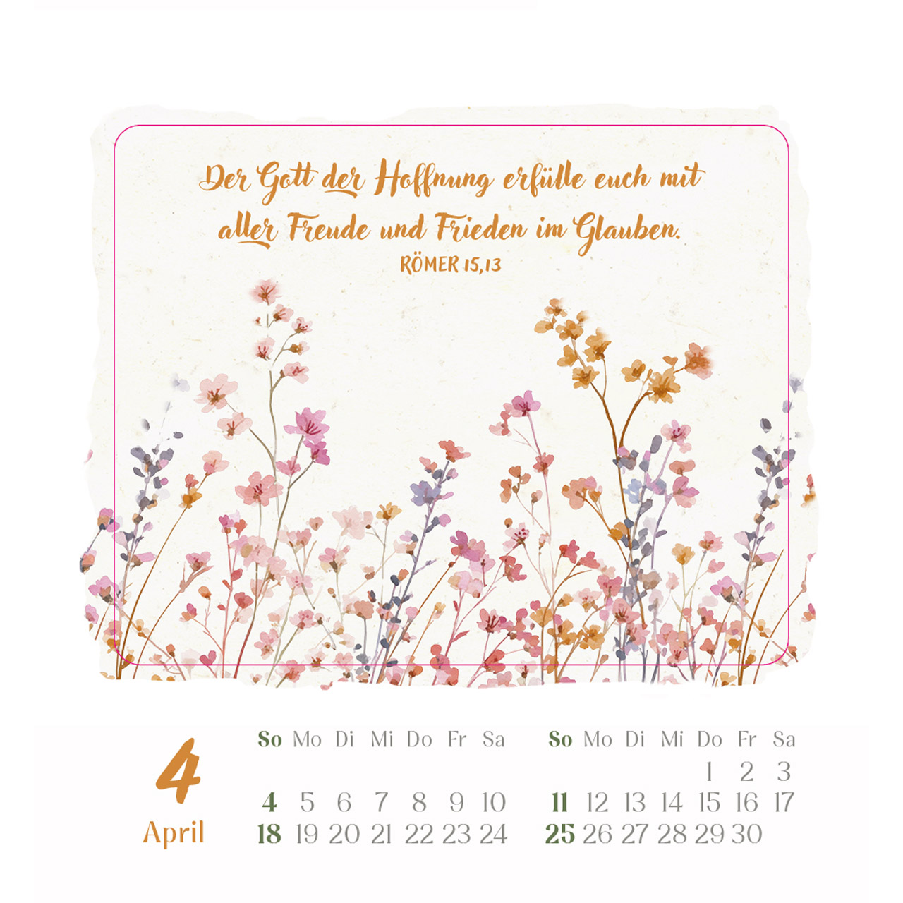 Aufkleberkalender - Kleine Freude im Herzen 2027 - Blumenaquarelle, Aquarellmotive mit Blumen