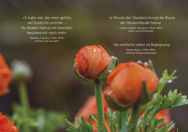 Grußheft - Goldene Worte - Für einen lieben Menschen - Blumenstrauß Briefumschlag