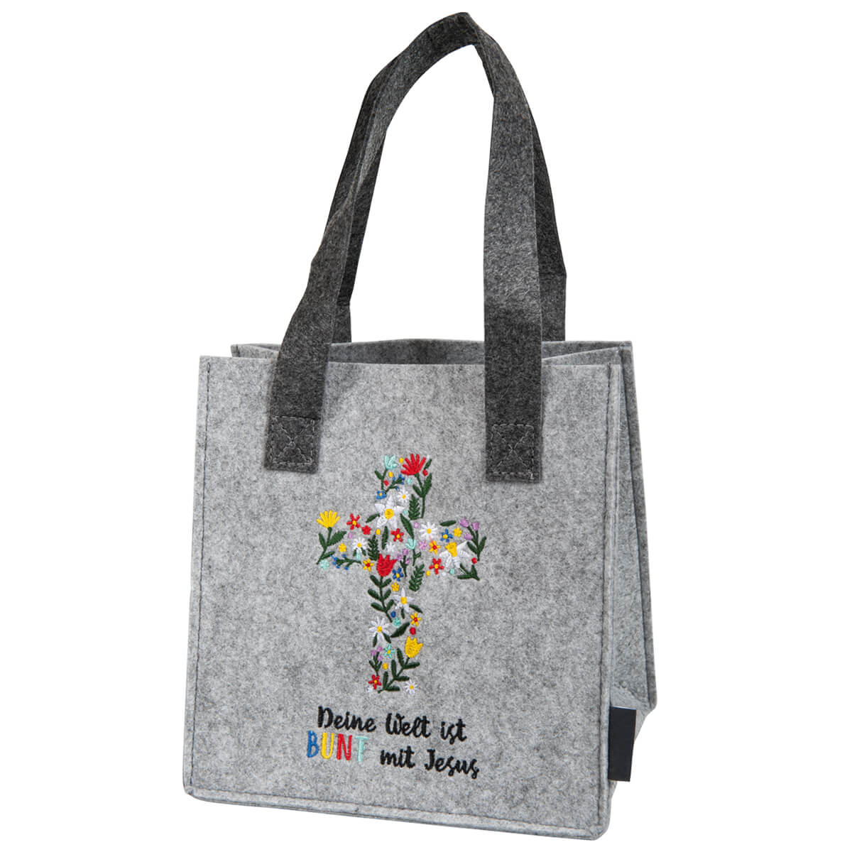 Tasche - Filztasche 'Deine Welt ist bunt mit Jesus'