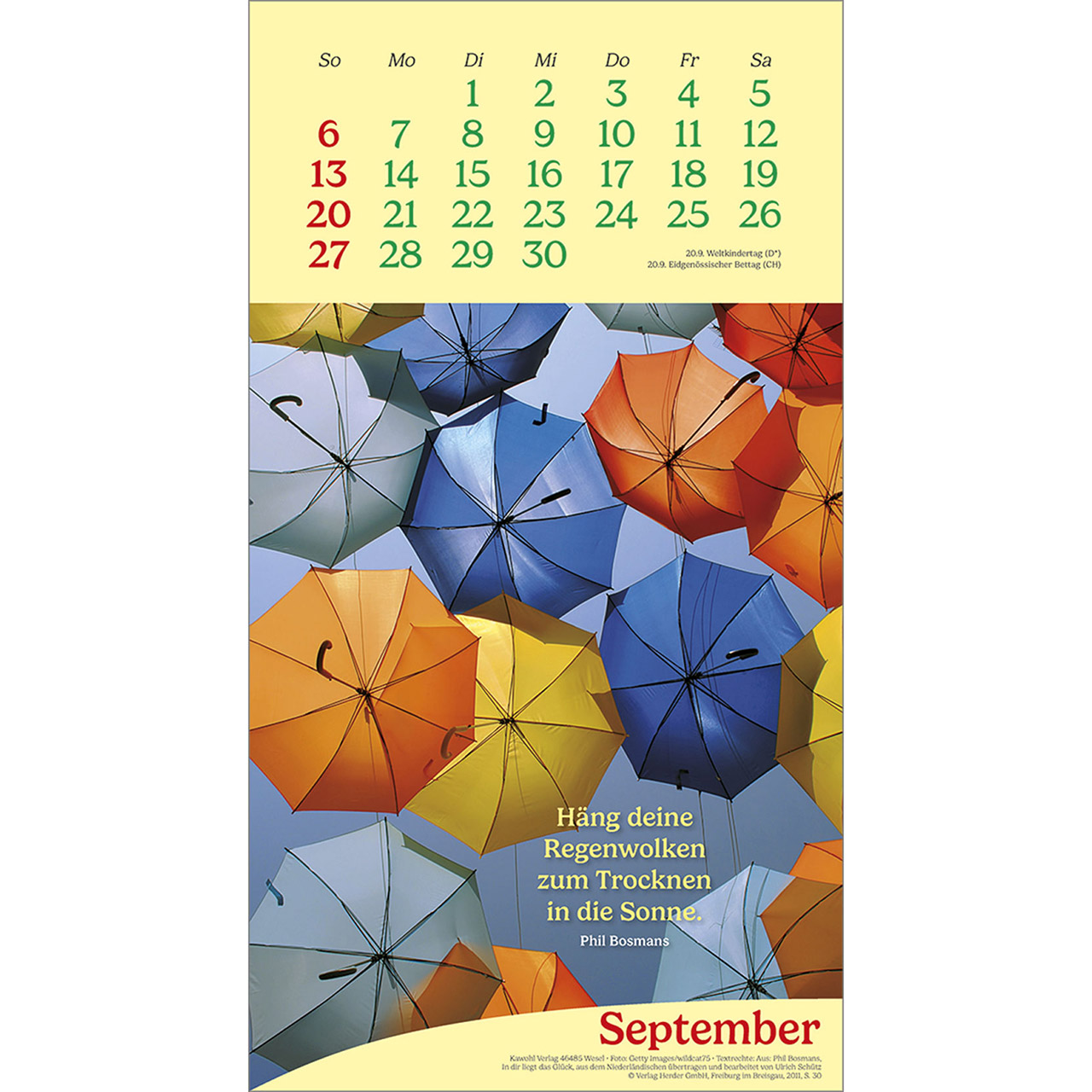Wandkalender - Vitamine fürs Herz 2026