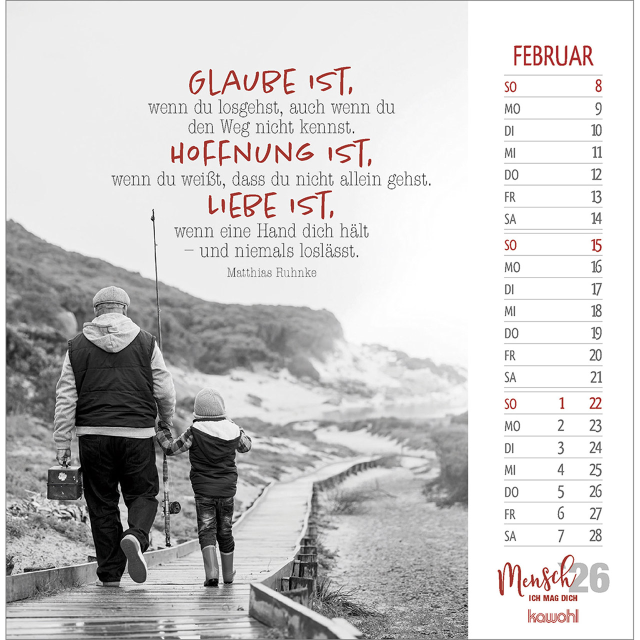 Postkartenkalender - Mensch ich mag dich 2026