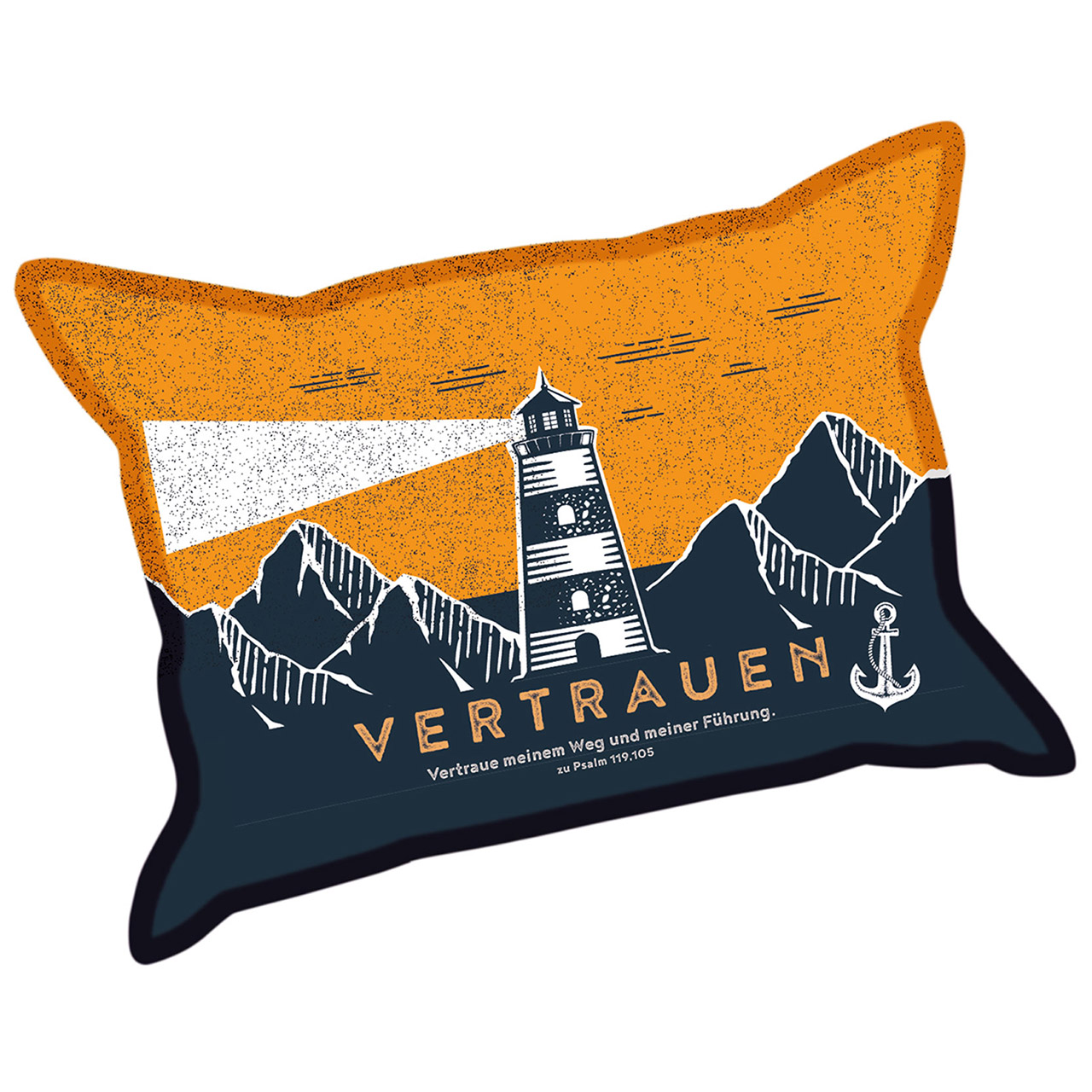 Scheibenschwamm - Vertrauen - Leuchtturm Licht Anker Berge