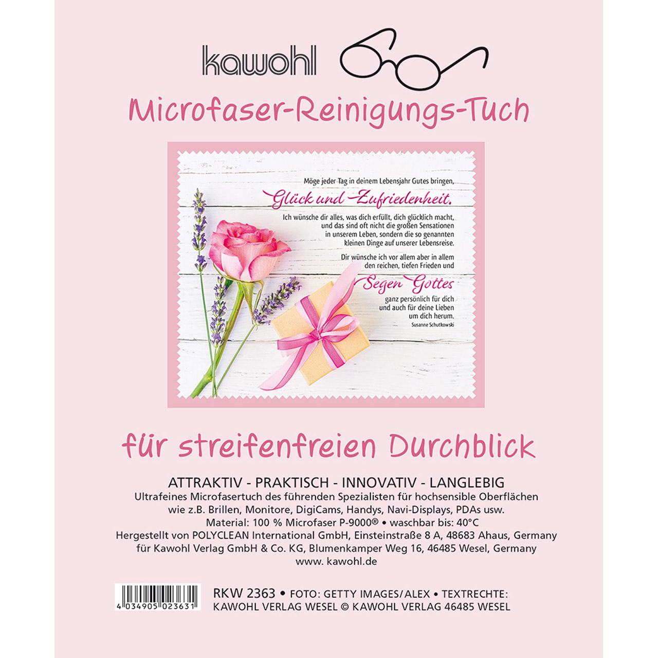Brillenputztuch - Möge jeder Tag in deinem Lebensjahr - Rose Geschenk
