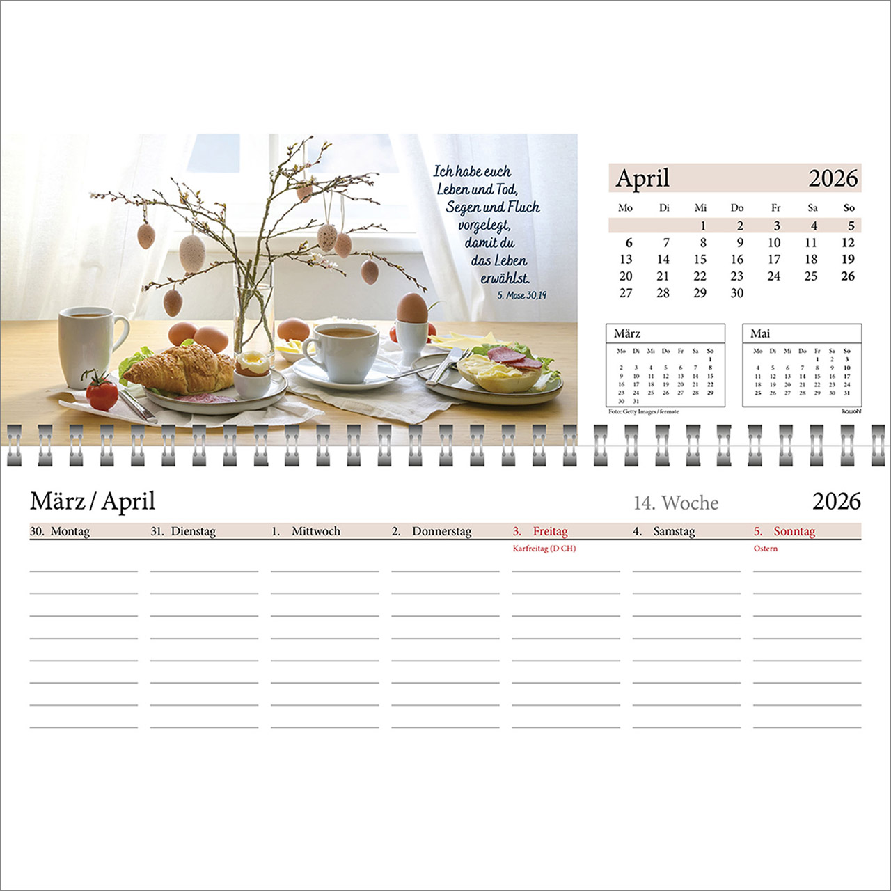 Tischkalender - In deine Hand leg ich den Tag 2026