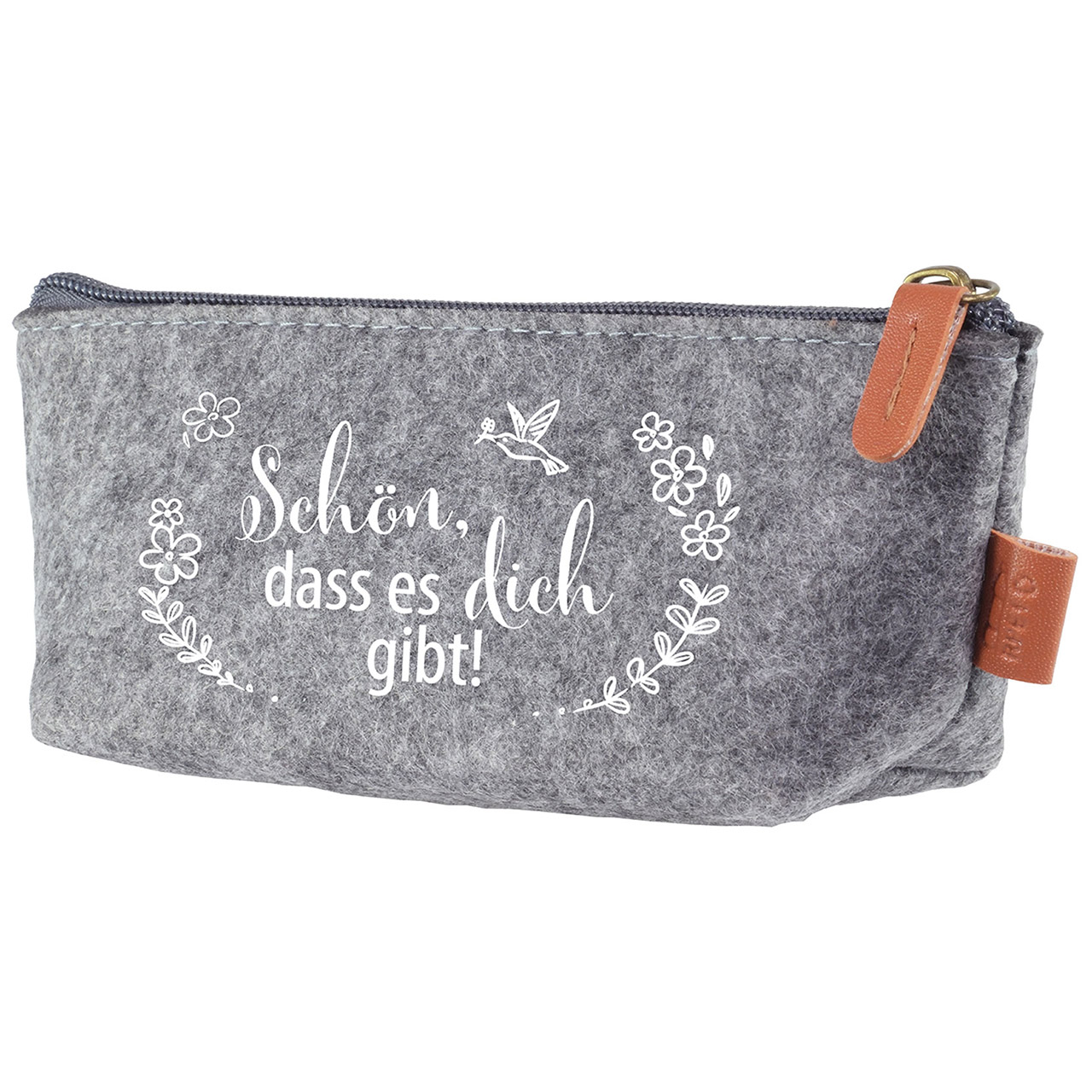 Schön, dass es dich gibt! Stiftemäppchen - Schön, dass es dich gibt! - Kolibri Blumen Grafik floral