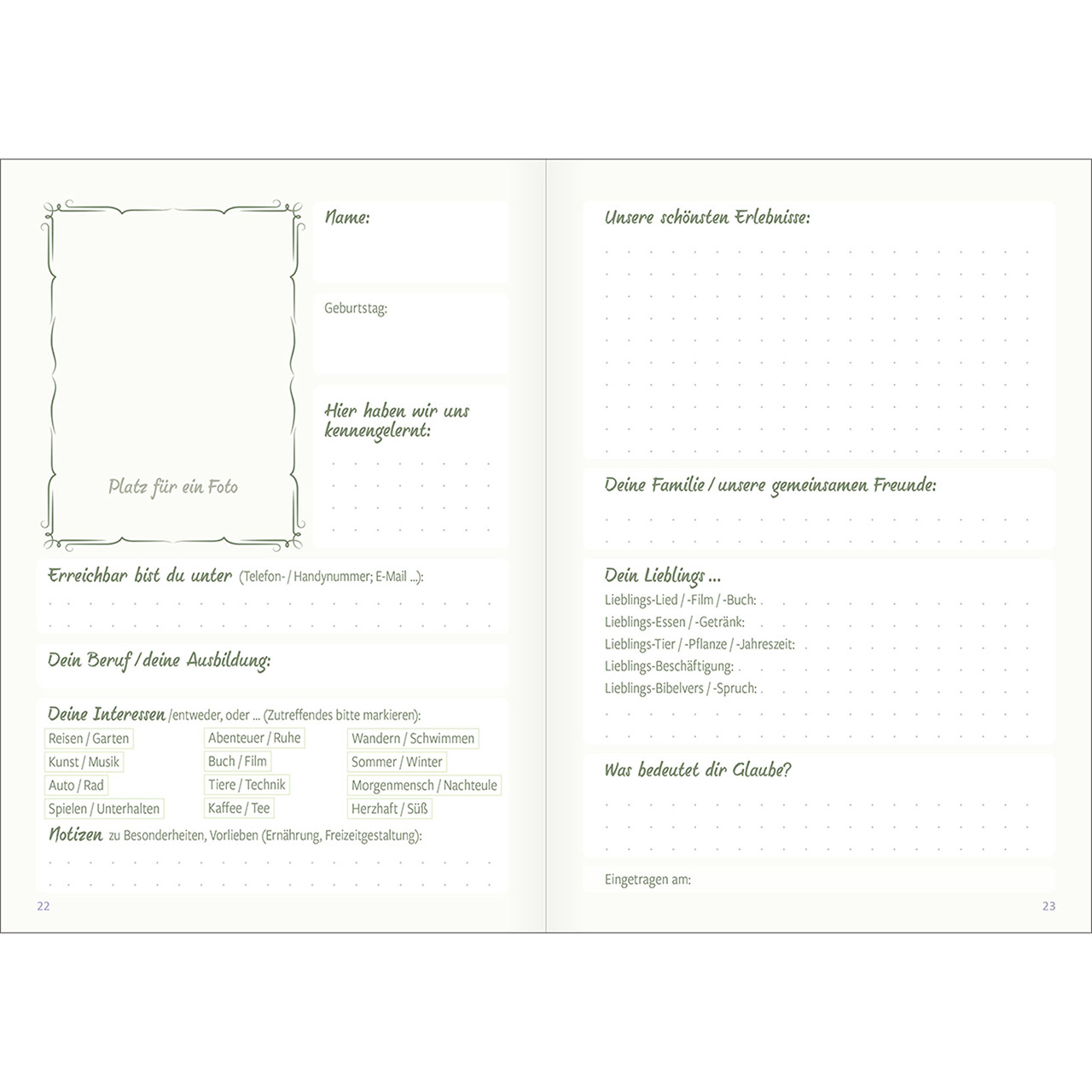 Buch - Meine Lebensbegleiter - Familie und Freunde - Blumen Zeichnung Grafik