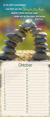 Immerwährender Kalender - Der Herr segne dich und behüte dich - Blüte im See