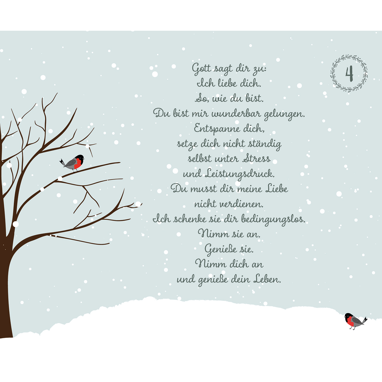 Adventskalender - Besinnliche Impulse von Doro Zachmann - Häuserzeite Winder Schnee Tannenbäume Baum