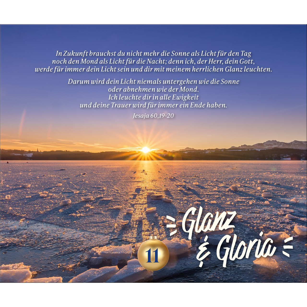 Adventskalender - Wie ein helles Licht in der Nacht - Weihnachtskugel Glas Krippe Maria Josef Jesus Baby Kuh Ochs Esel