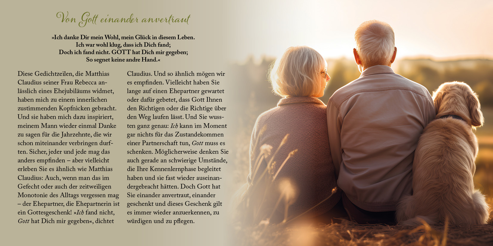 Grußheft - Segenswünsche zur Goldenen Hochzeit