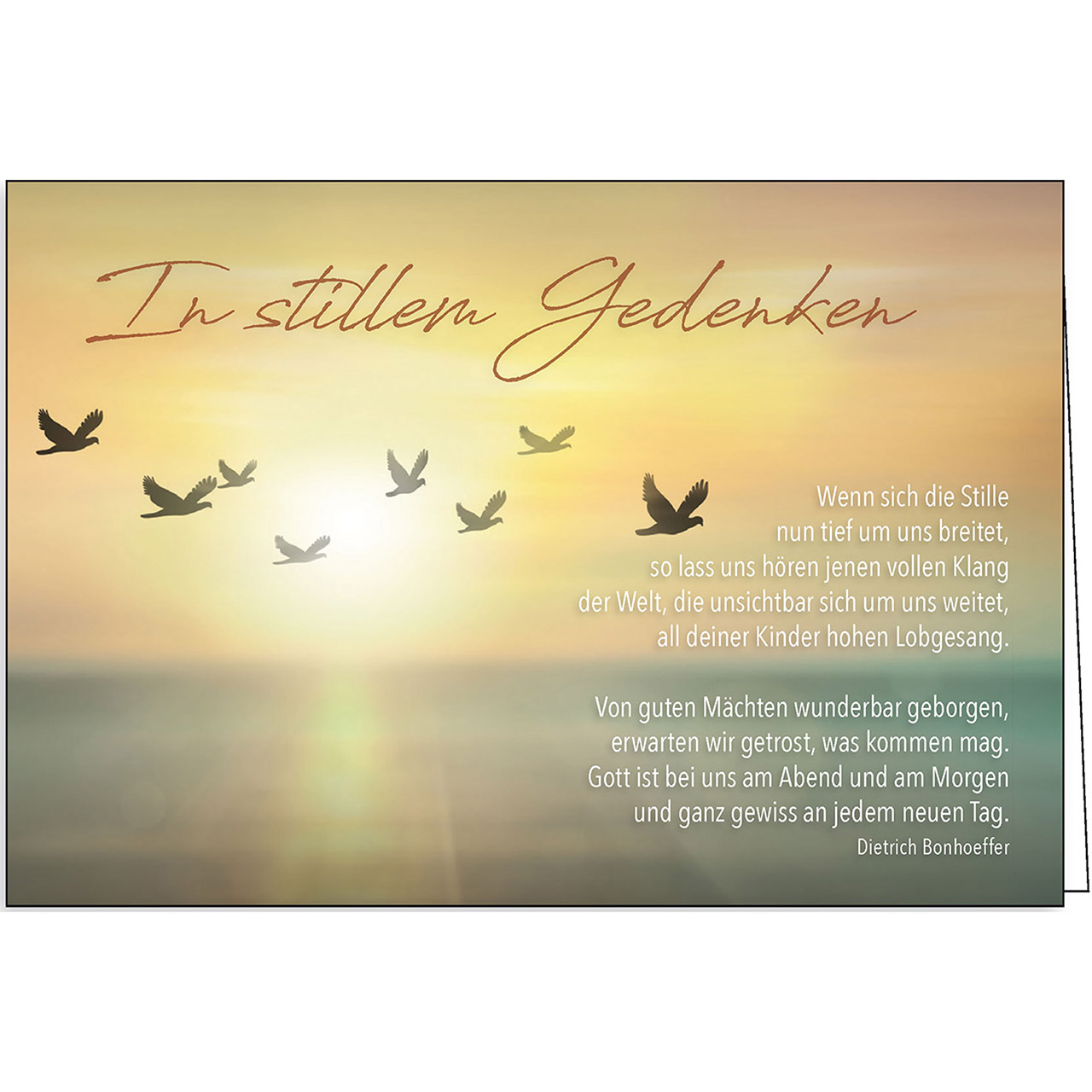 Wenn sich die Stille Faltkarte - Wenn sich die Stille - Vögel Sonne