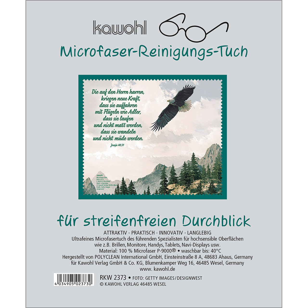 Brillenputztuch - Die auf den Herrn harren, - Adler Berge Tannen